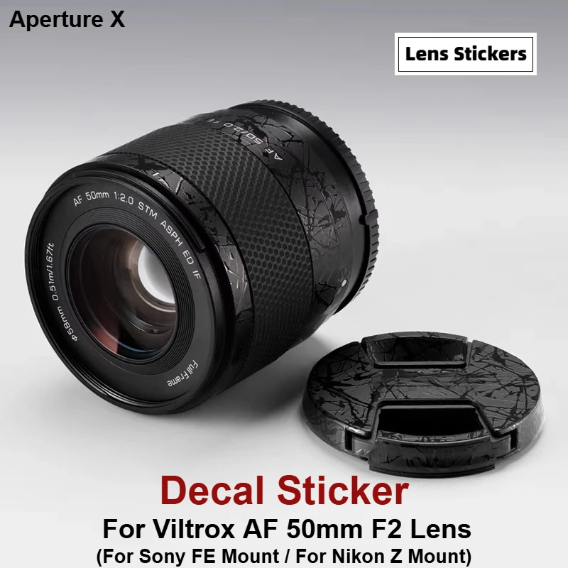 

For Viltrox AF 50mm F2 Lens For FE / Z Mount Sticker Vinyl Wrap Film Lens Body Protective Sticker Protector Coat AF50 50 2 F/2