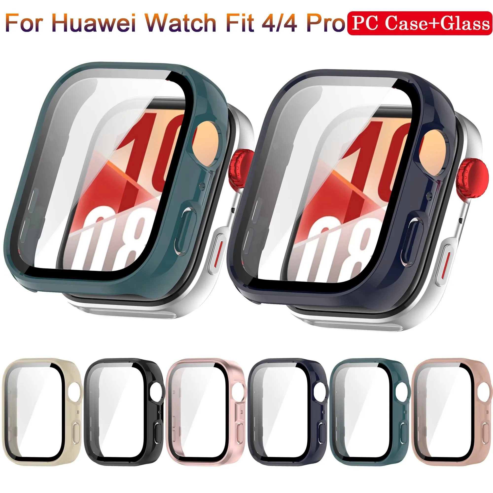 

For Huawei Watch Fit4 Accessories New Glass + Case for Huawei Watch Fit 4 4Pro Accessoroy PC Protective Cover + Screen Protector