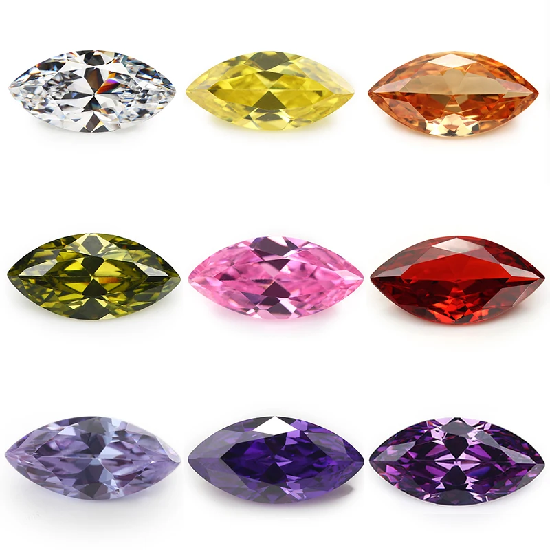 50pcs/20pcs 1.5x3mm~10x20mm AAAAA Marquise CZ Stone Various Color Cubic Zirconia Loose Synthetic Gems For Jewelry Making