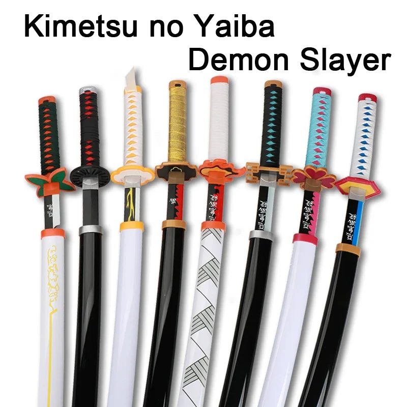 Katana Demon Slayer Sword Kimetsu No Yaiba Zenitsu Kamado Tanjiro Kyoujurou Real Japanese Catana Anime Cosplay Toys Swords