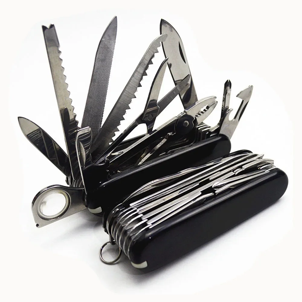 Cuchillo de bolsillo multifuncional, 30 funciones básicas, multiherramienta, herramientas de mano suizas, cuchillo militar para acampar al aire libre, equipo EDC, cuchillos de supervivencia