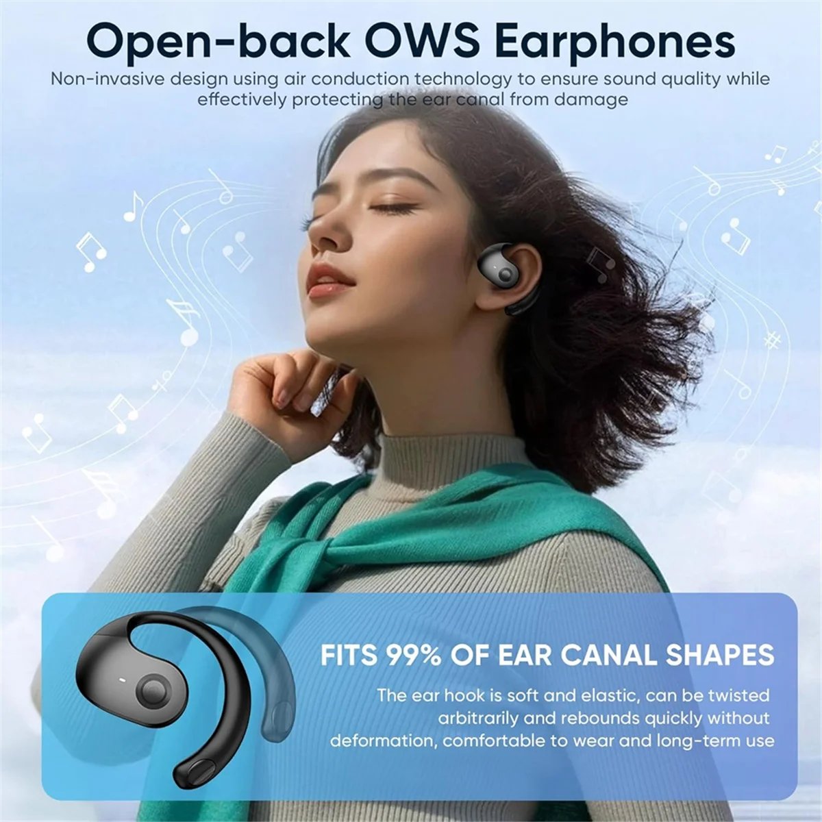 TWS Bluetooth 5.3 Earphones,Wireless Bluetooth Earphone,Bluetooth Earbuds Headphones,Noise Reduction Earphones,Black