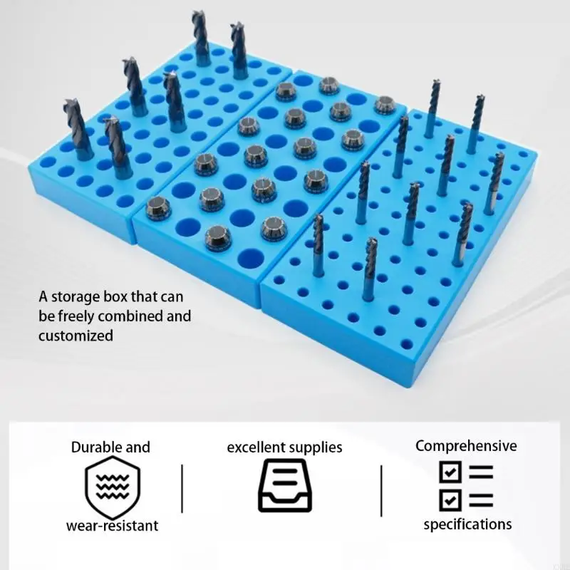 Tool Storage Box for Efficient Organization Multi Hole Designs Drill Bit Holder Tray for Workshops And DIY Enthusiasts KXRE