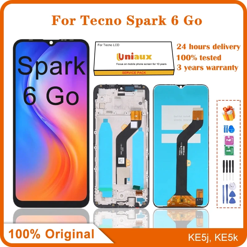 

Для Tecno Spark 6 Go мобильный телефон ЖК-экран в сборе с сенсорным экраном Замена ЖК-панели