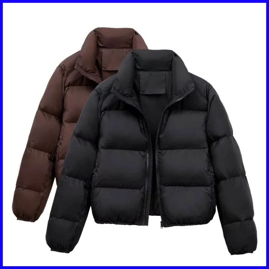 

Женская зимняя куртка-пуховик с длинными рукавами, прямого кроя, утепленная, на молнии, универсальная, стильная верхняя одежда