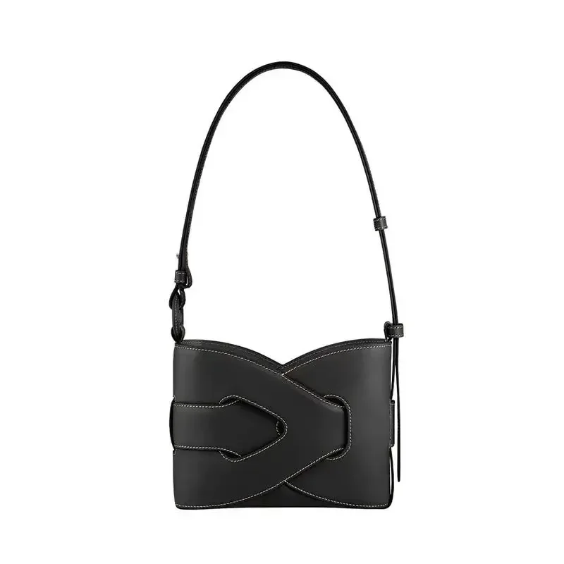 France 2025 New Niche High Appearance Level High-grade Light Luxury Underarm Bags Leather Handbag Simple Woven Bag Woman Package