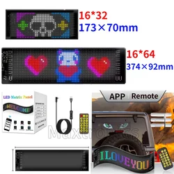 Wyświetlacz samochodowy 5V z zdalny Bluetooth kontrola aplikacji przewijaniem jasnego LED reklamowa Logo USB matryca LED Panel pikseli