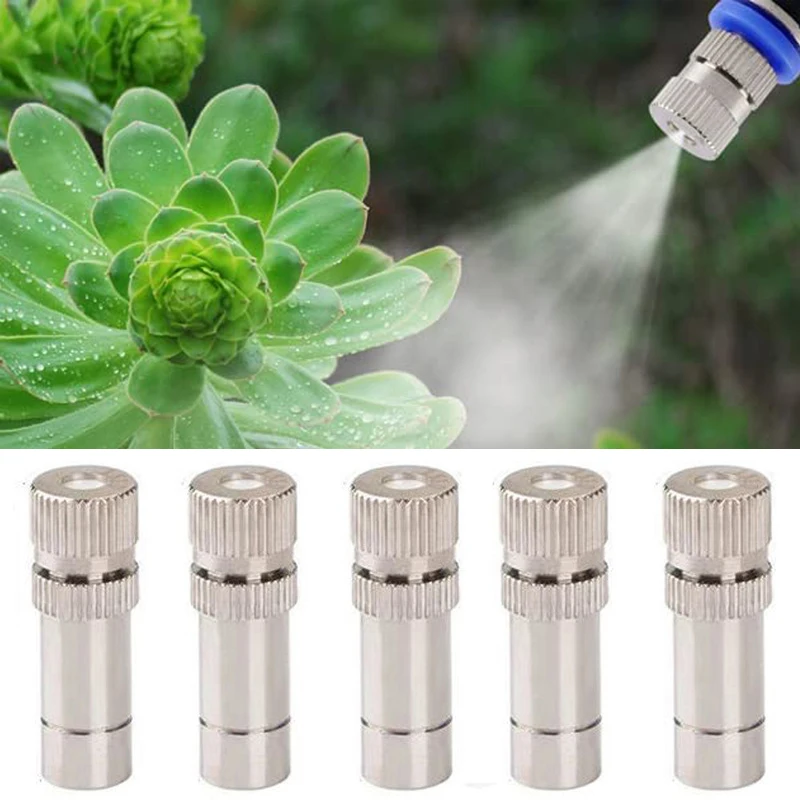 8mm Misting Fogger Nozzle 5pcs Orifice0.1mm-0.8mm with Quick Slip Lock Tee Connectors for Home Garden Irrigatiion Cooling System