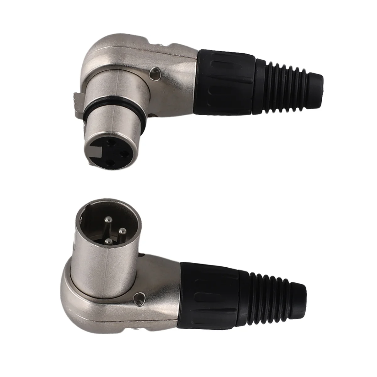 1Pair 3 Pin XLR Male Female Jack Connector Mic Cable Right Angle 90 Degree Audio Wire Connector for Speaker Systems