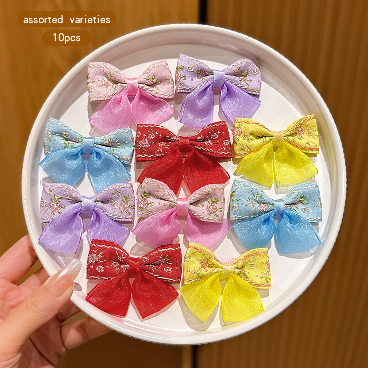10 colors random simple retro color bow hair clip suitable for daily hair accessories