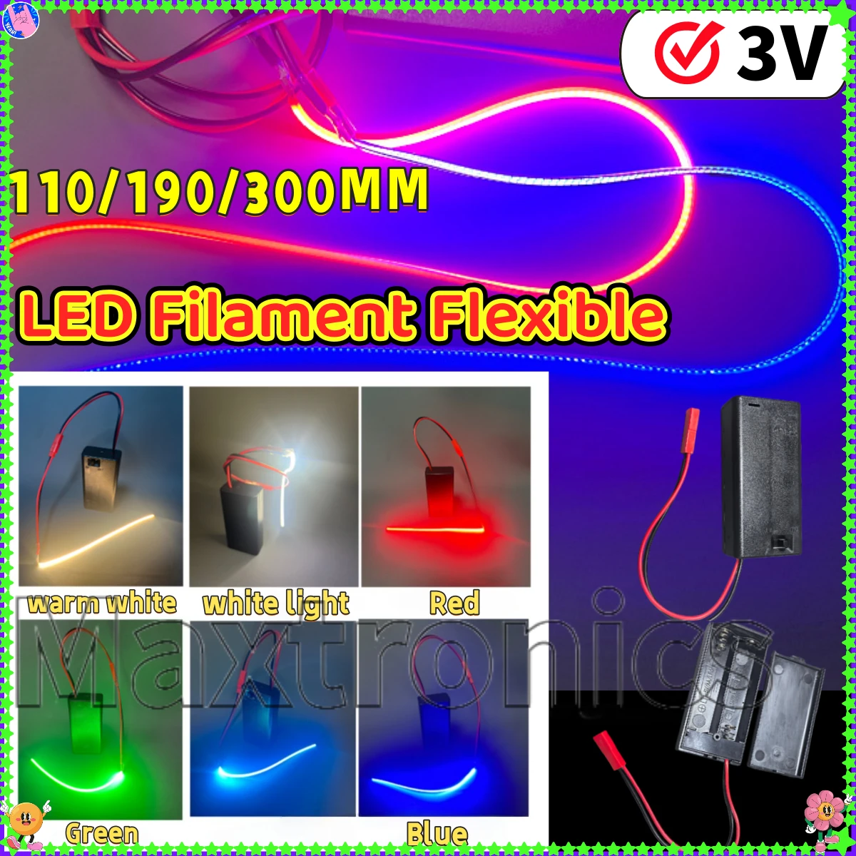 

НОВАЯ светодиодная лента 1,6 мм, гибкая светодиодная нить постоянного тока 3 В, 360° ° Светящиеся светящиеся гибкие DIY креативные детали лампы Эдисона, диодное освещение