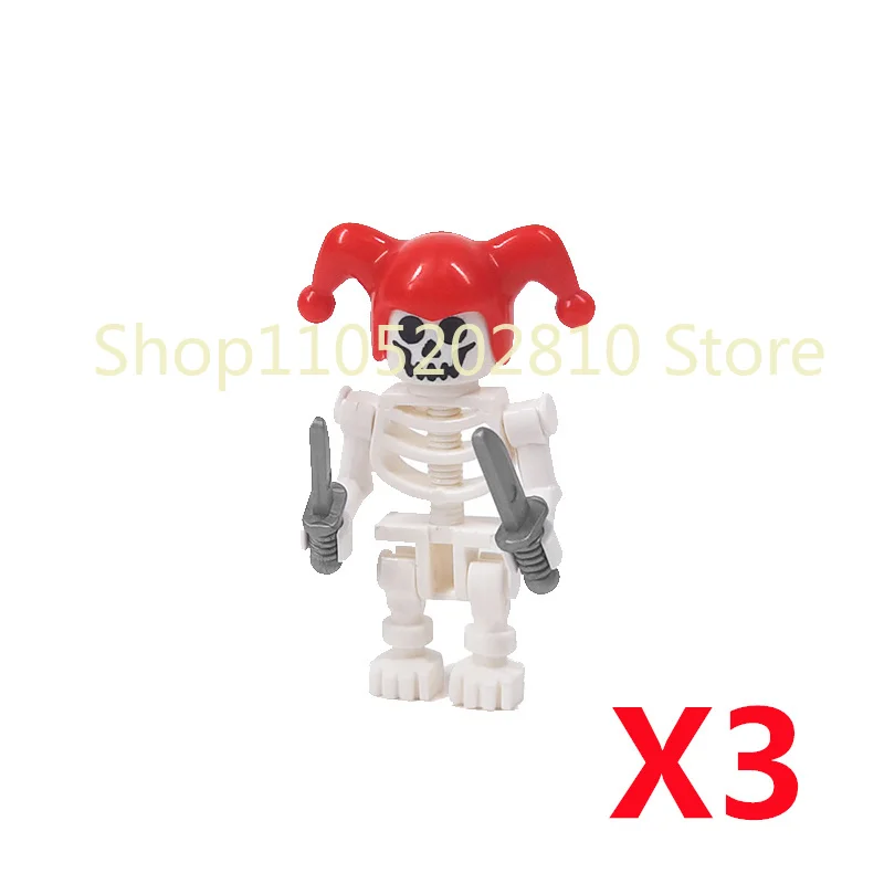 Halloween Totenkopf MOC Figuren Bausteine Mittelalterliches Skelett Ritter Armee DIY Integrierte Mini-Bausteine Buntes Dekoratives Spielzeug Geschenk
