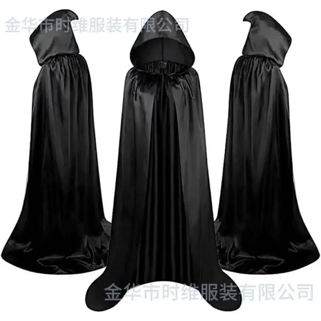 

Halloween Costume Cape Props Hooded Ghost Festival Witch Elf Children Adult Cape 1.7 Meters
