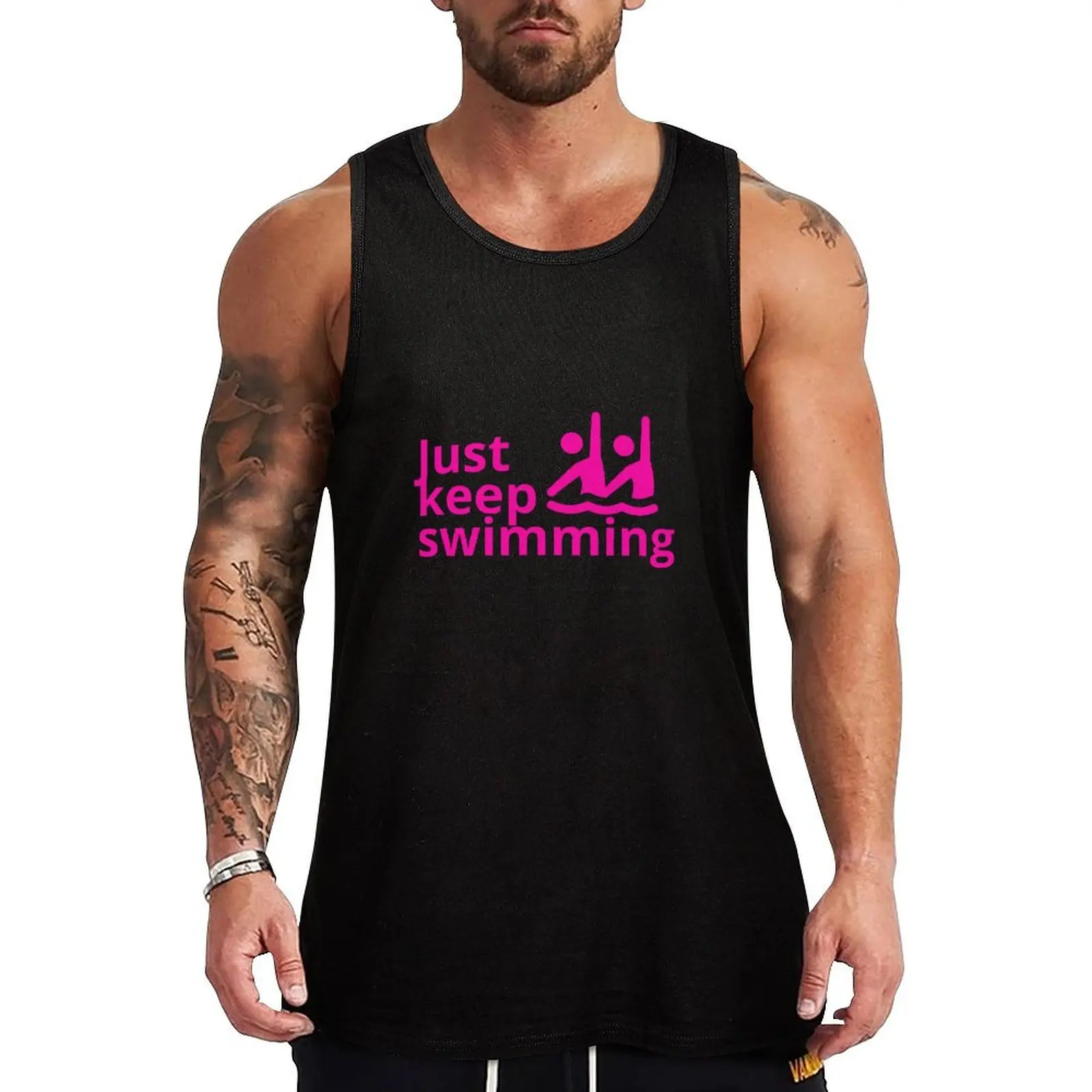 Just Keep Swimming- Synchronized Swimming Tank Top gym t-shirts Vest male