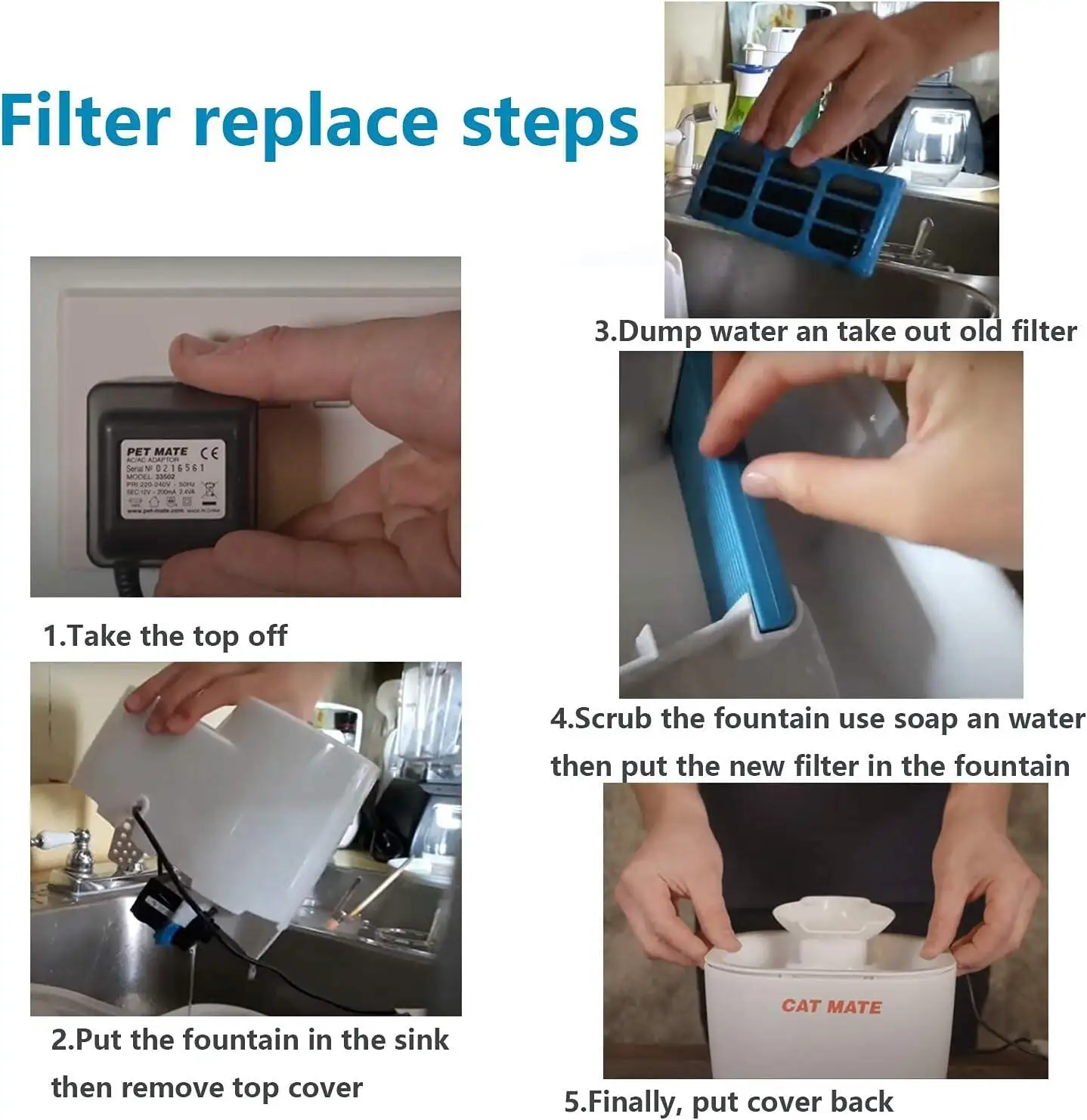 Pengganti Baru Filter Air Cartridge Cocok untuk Kucing Anjing Mate Fountain 12 Buah