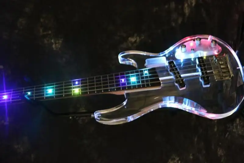 

5-струнный бас-гитарный инструмент; красочная электрогитара из светлого акрила, гриф из палисандра, высокое качество и возможность индивидуальной настройки, бесплатная доставка.