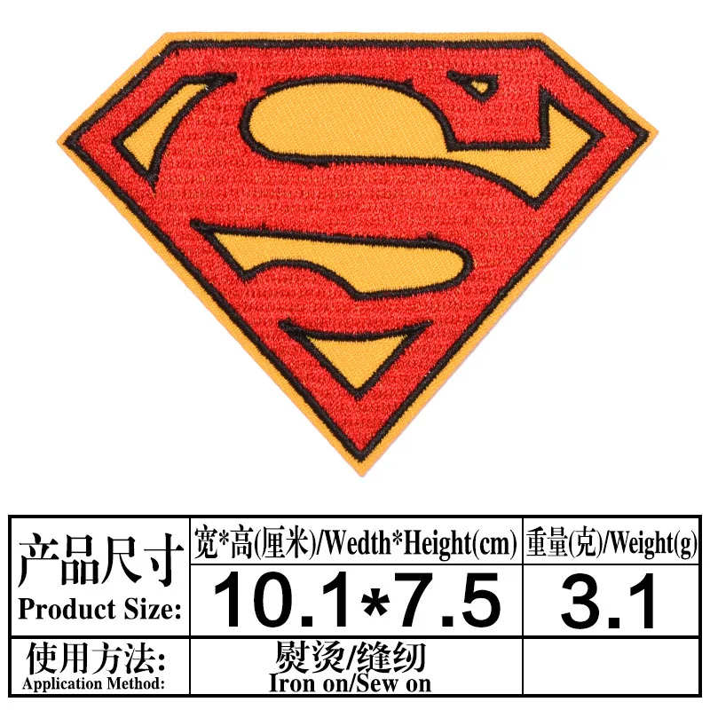 Cartoon Miniso Disney Marvel Superman Batman Iron on Patches for Clothing Sticker Sew on Embroidery Patch on Clothes Applique