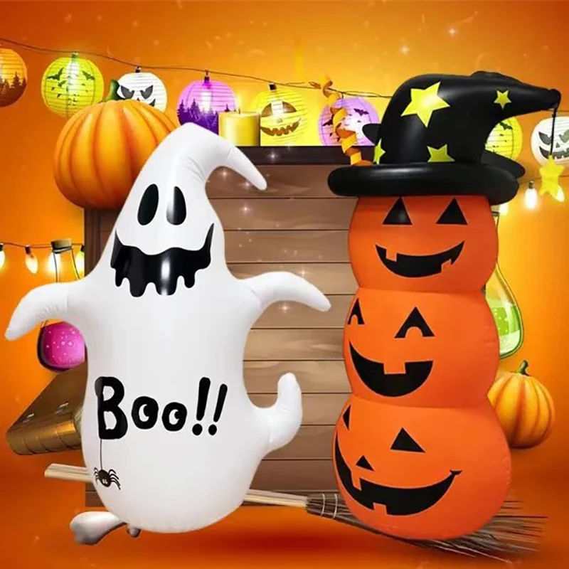 Halloween Inflatable Pumpkin Ghost Tumbler, Holiday Party Decoration Air Model, Durable Pvc Material Suitable for Indoor/Outdoor Party Decoration, Garden, Yard