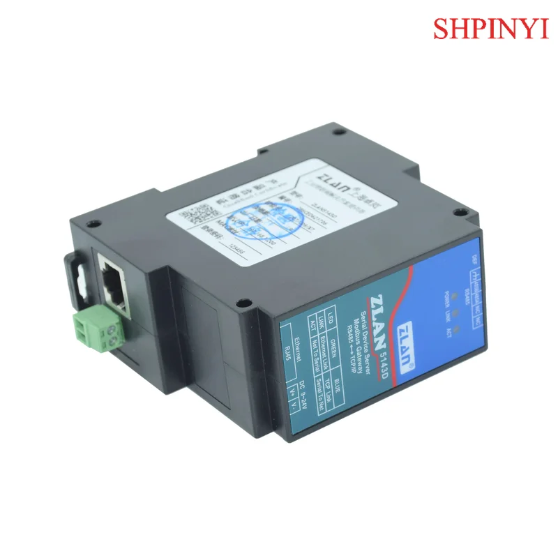 ZLAN5143D Trilho DIN RS485 para Ethernet RJ45 Conversor Dispositivo de Servidor Modbus RTU TCP Gateway
