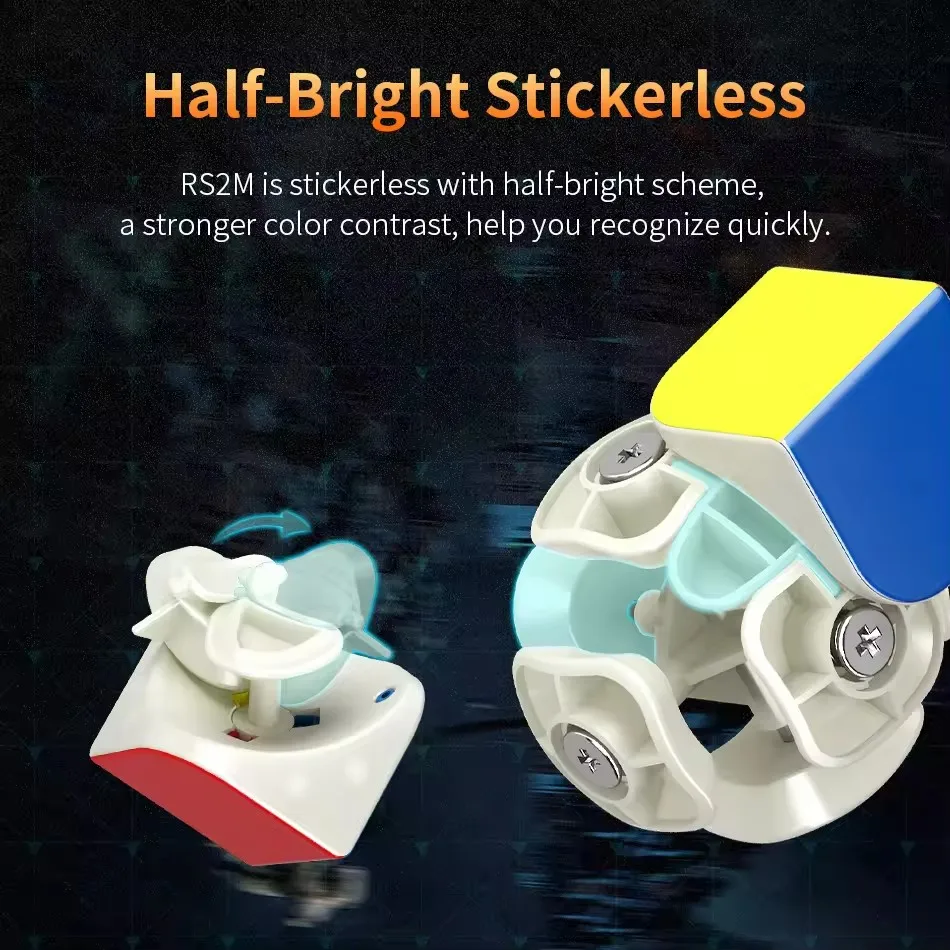 Cubo de velocidad magnético 2x2Moyu RS2M V2, Cubo Mgaic 2x2, juguete educativo profesional, rompecabezas de Cubo magnético MOYU para chico RS2M Cubo mágico