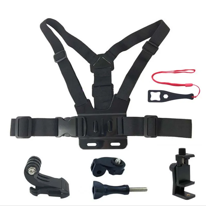 

360 Shoulder Strap Mount Chest Harness Adapter For Go Pro Hero 11 10 9 8 7 6 5 4 3+ 3 Insta Camera Black Edition