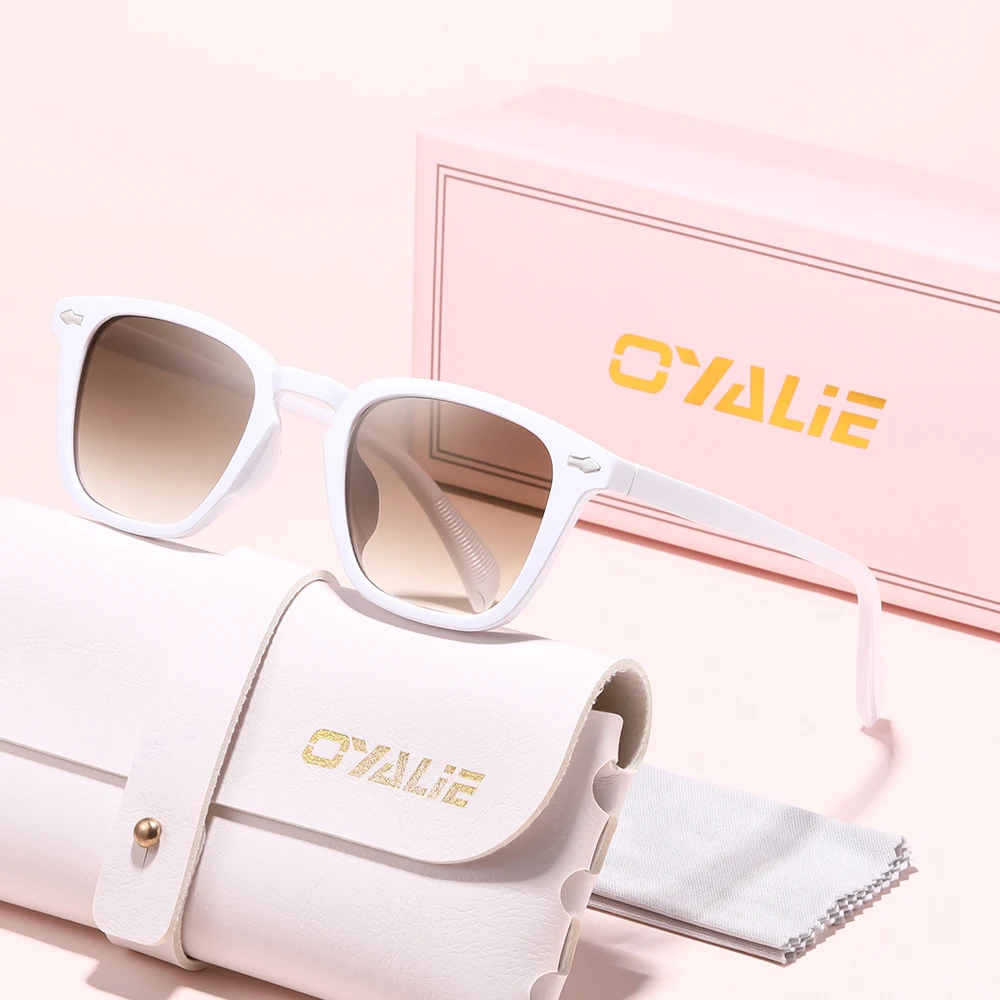 Oyalie レトロスクエア矯正サングラス、スクエアフレームフェイスフィルター、レトロ超クールワンピーススイッチ、カラフルなスタイル、爆発的な要素が付属、多くの機会に着用可能