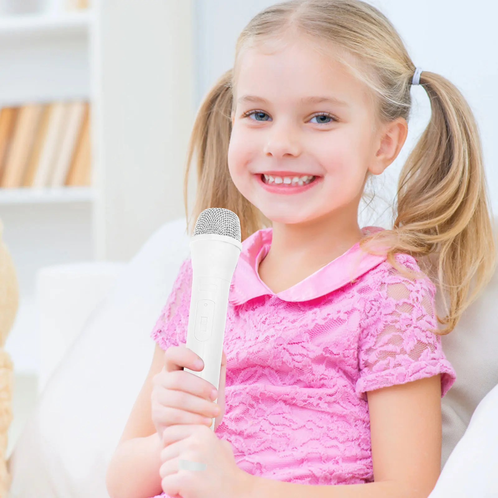 Microfono realistico in plastica per bambini da 2 pezzi per boost di espressione creativa e incollaggio per la famiglia, divertente microfono finto