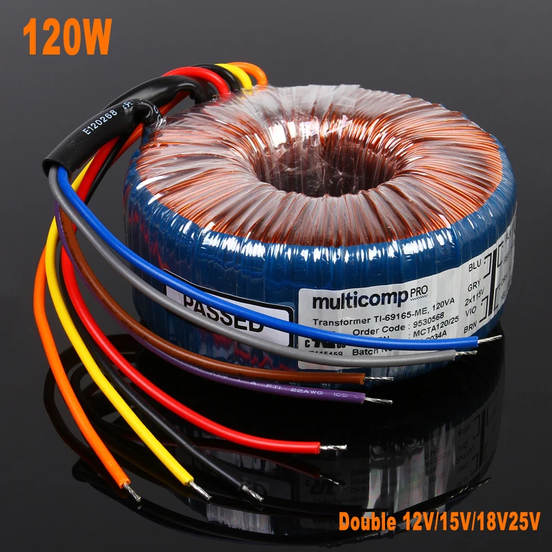 

120VA NORATEL Multicomp Pro Original Imported Toroidal Transformer For Sound Audio Power Amplifier DIY 120W Dual 12V 15V 18V 25V