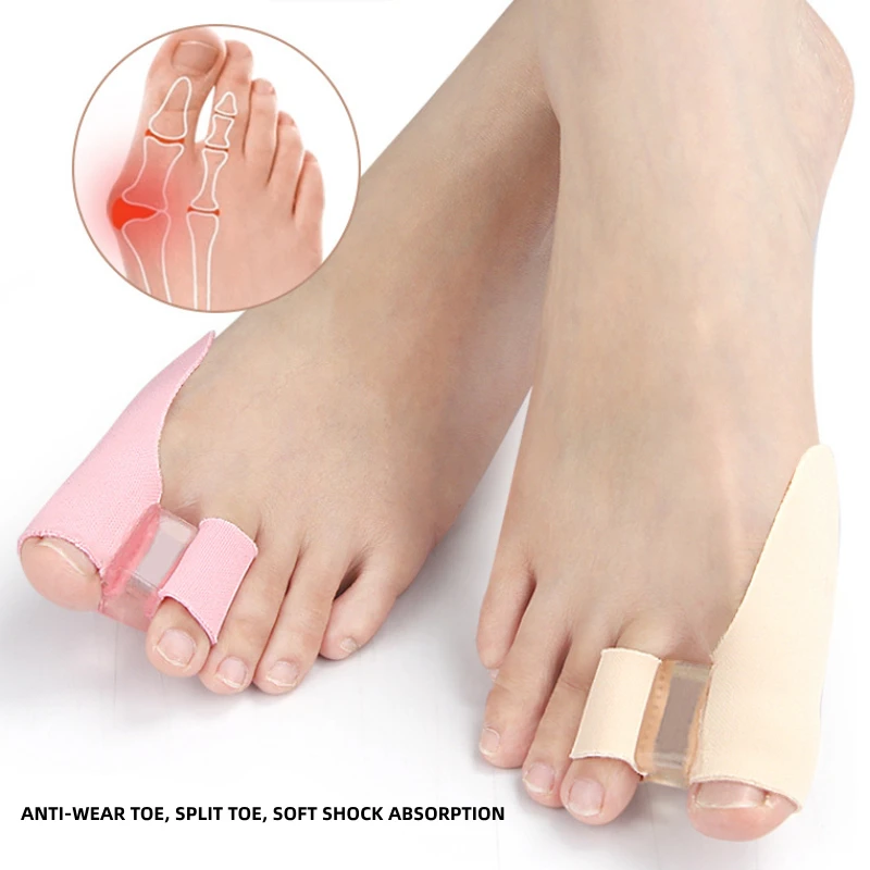 

2Pieces Silicone Two-Holes Hallux Valgus Corrector Toe Separators Big Foot Overlapping Toe Splitter Foot Care Tool Orthopedic