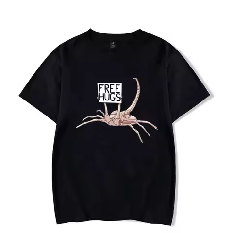Free Hugs Funny Facehugger Aliens T-Shirt Harajuku T Shirt Comfortable Hip Hop Design Top T-Shirts