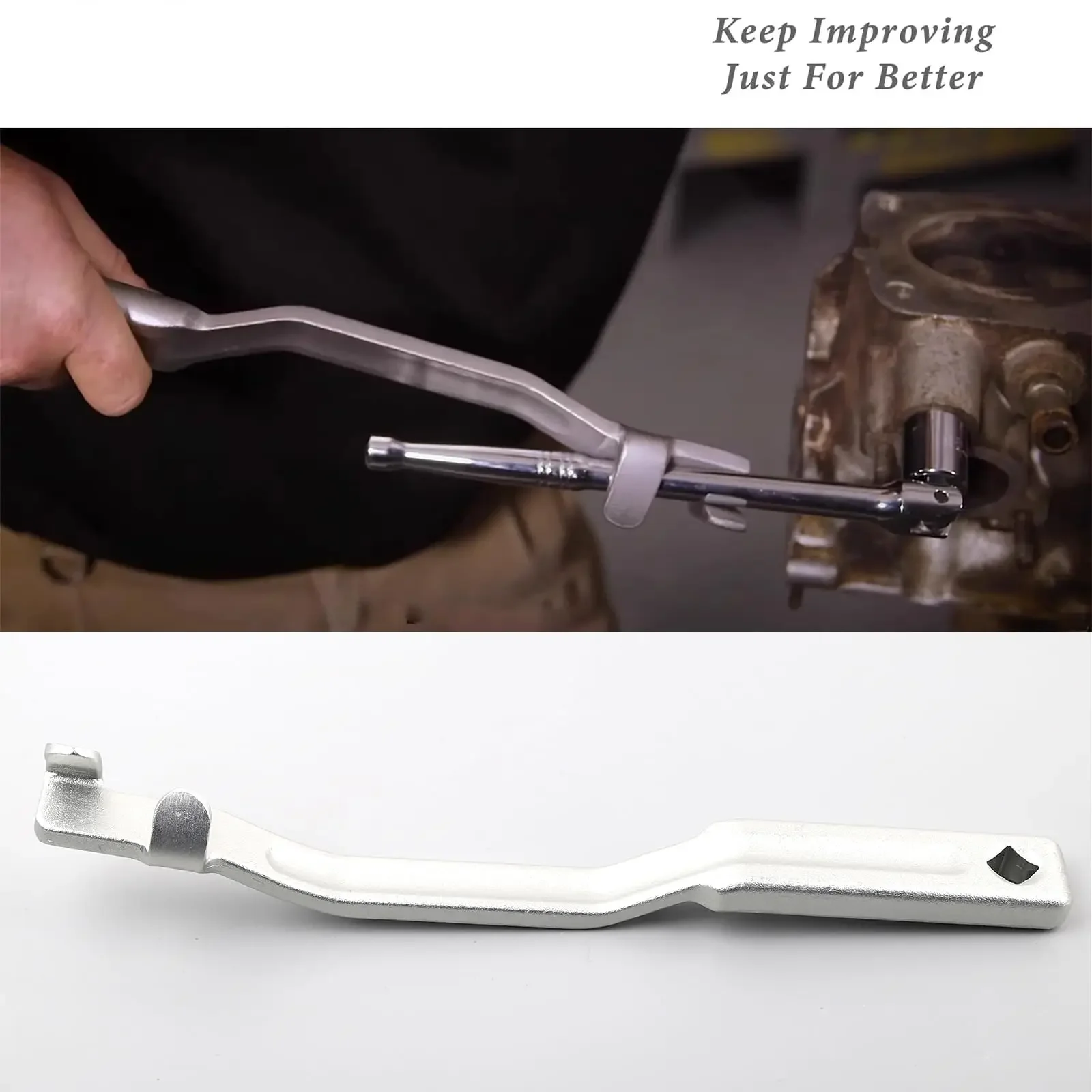 Universal Aotomotive Wrench Extender Adaptor + Wrench Extender Bar in Heat Treated Steel Material for 1/2 Inch or 21mm Hex Drive