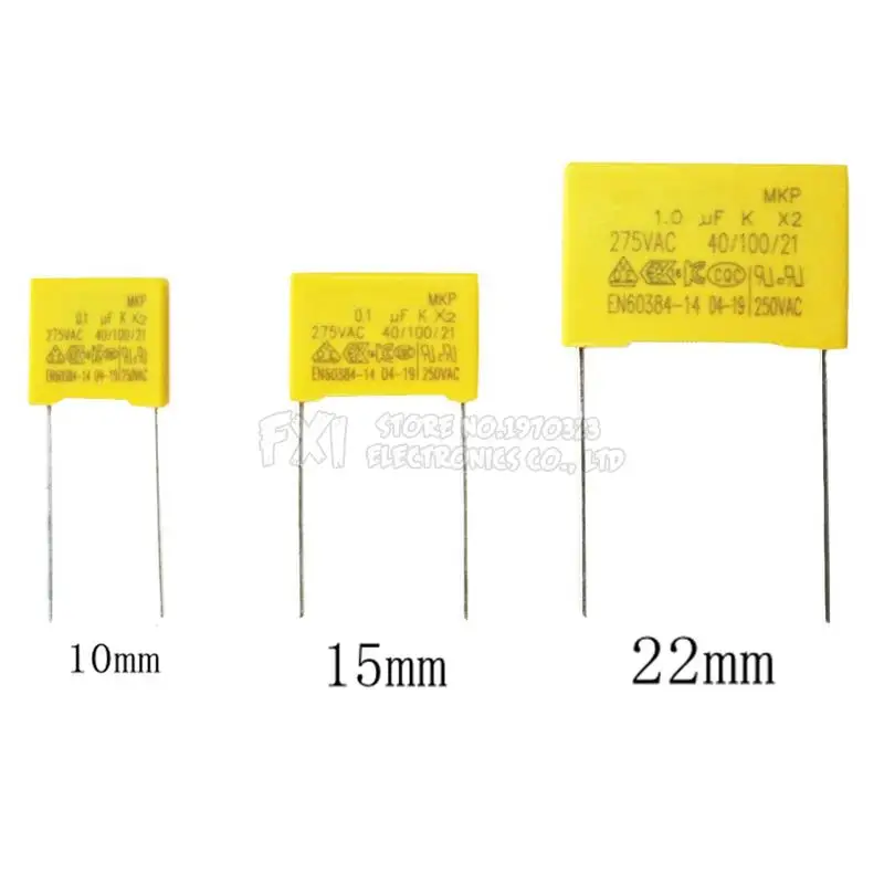 10pcs 275VAC capacitor X2 series 0.01UF ~ 2.2UF Polypropylene film capacitor New 10nf 100nf 150nf 200nf 680nf 470nf 1UF