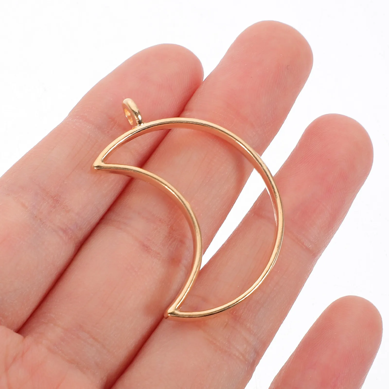 

50 шт. подвесок в форме полумесяца с открытым ободком, полые рамки из сплава для изготовления ювелирных изделий своими руками, браслетов, ожерелий, принадлежности для рукоделия