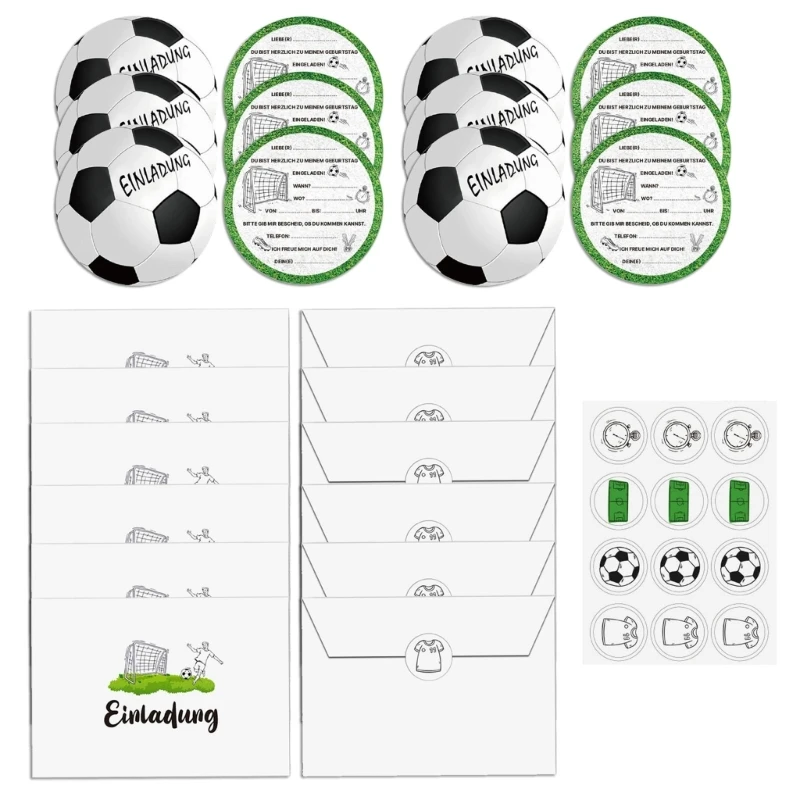 12Pcs Football Invitation Card for Boys Girls Birthday Celebrations Invites Dropship