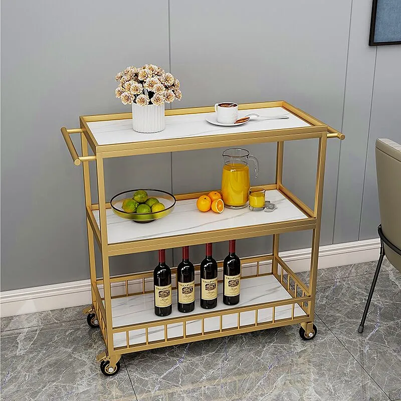 Nordic Slate Dining Cart, Small Restaurants, Mobile Carts, Food Delivery Hotel Drinks Carts