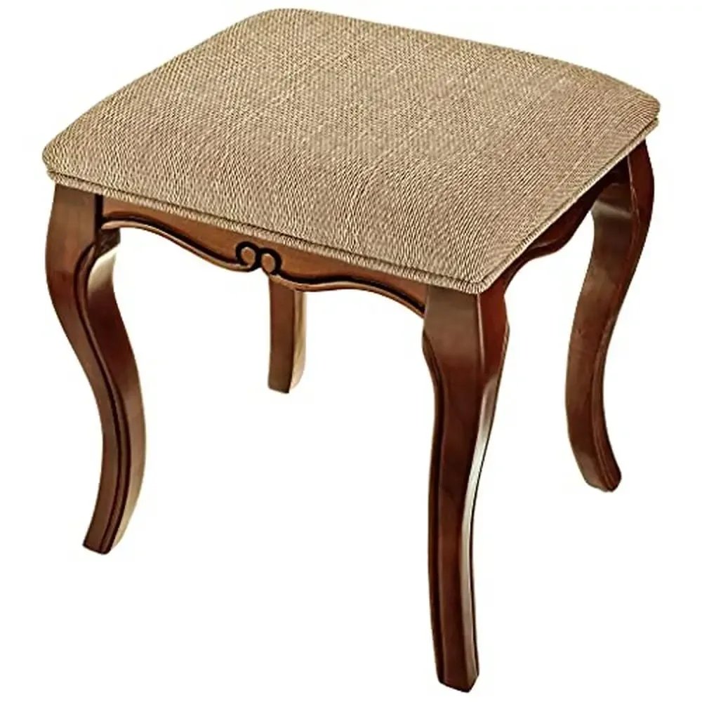 Handcrafted Cherry Finish Vanity Stool Traditional Style  Exclusive Home/Garden Perfect