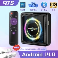 Q7S Smart Android 14 Tv Box Ultral HD 6K Wifi 6 Compatible con Google Bluetooth 5,2 Streaming Media Player Set Top Box