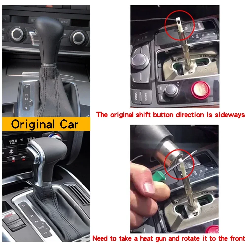 Gear Shift Knob Lever Stick Head LHD RHD Led Carbon Fibre Interior Accessories For Audi A6 C7 A3 8v A7 Q2 Q3 RS S 3 4 5 6 7 SQ5