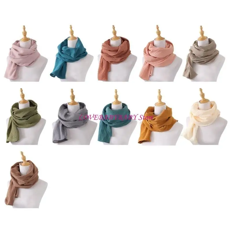 Double Layer Neckerchief Scarf for Women Multifunctional Nursing Cover 65x180cm 4XBC