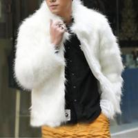 Imitation Fur Men Coat For Winter Lapel Long Sleeve Thermal Insulation Jacket Windproof Versatile Casual Outerwear For Daily