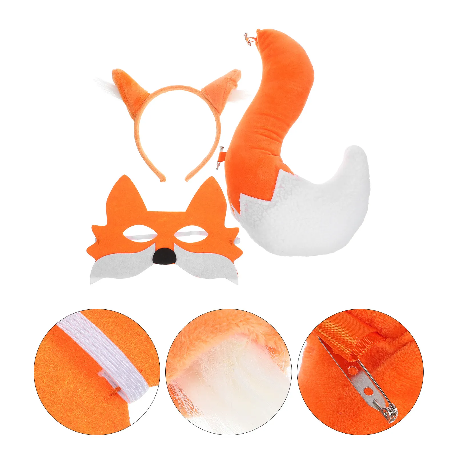 1Set Fox Mask Tail Kit Stylish Ear Design Festival Carnival Party Accessory Creative Animal Costume Prop for Cosplay and Themed