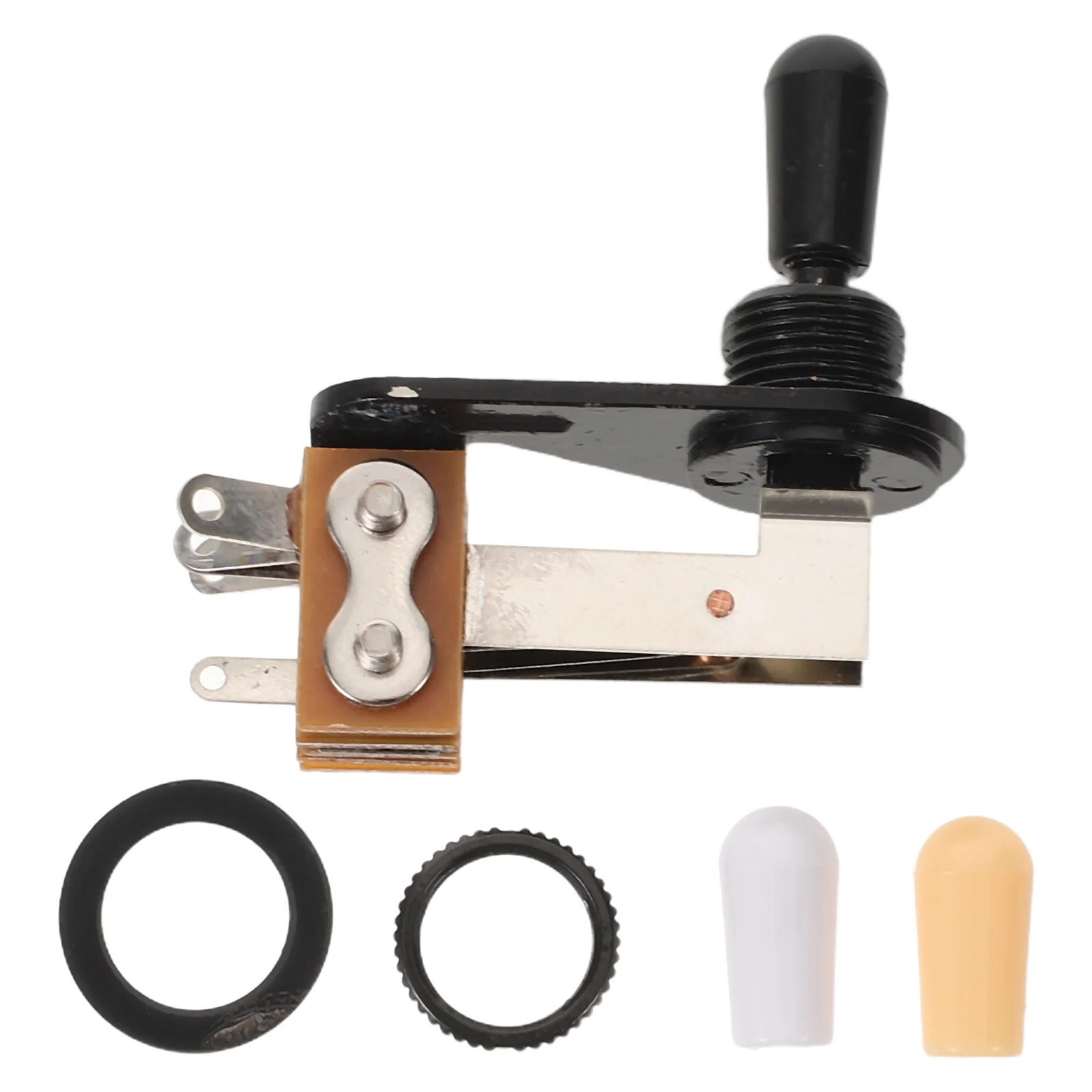 

1 Set 3-Way Electric Guitar Toggle Switch L-Shaped Lever Knob Cap For Pickup Selector Upgrade Replacement Black Guitar 3-Way