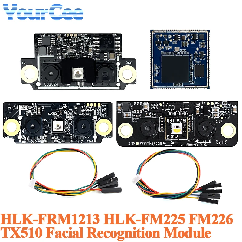 FM226 Facial Recognition Module TX510 HLK-FM225 FRM1213 3D IR Infrared  AI Binocular Camera Liveness Detection Cat Eye Visible