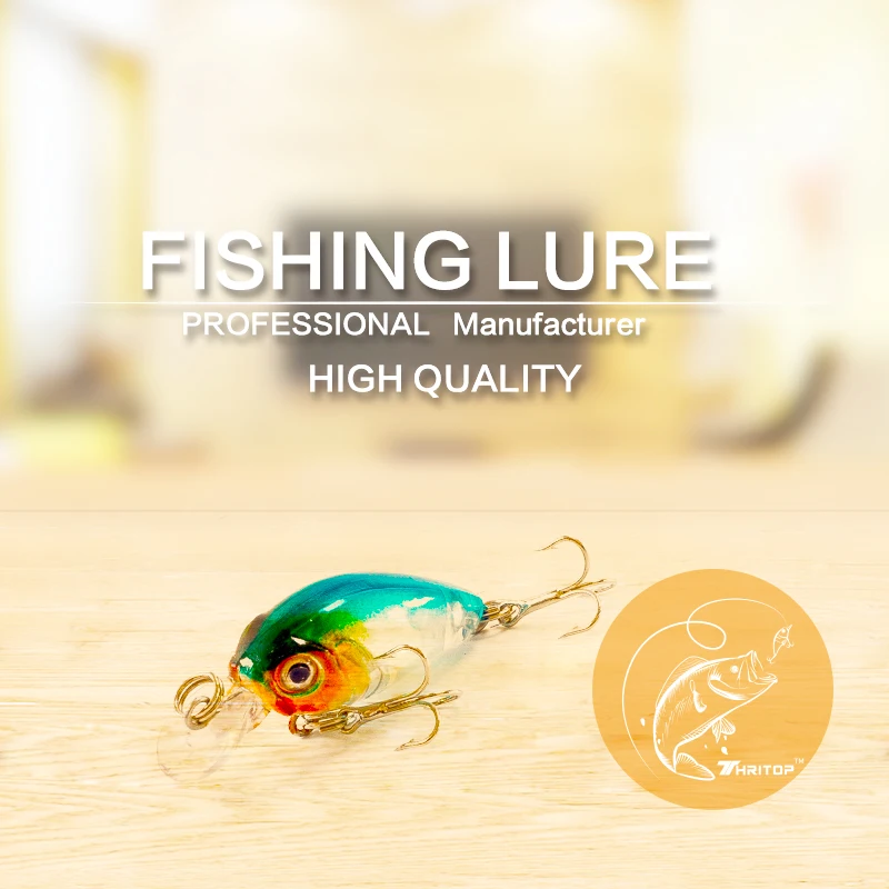 Thritop Crankbait Cute Fishing Lure High Quality Hook 45mm 4g with 9 Different Colors for Options TP005 Hard Artificial Bait