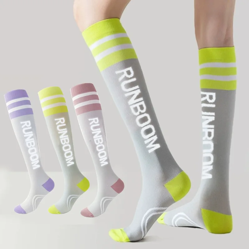 جوارب نسائية سميكة عالية المرونة للركبة عالية الضغط، جوارب رياضية لتشكيل الساق للجري واللياقة البدنية #1