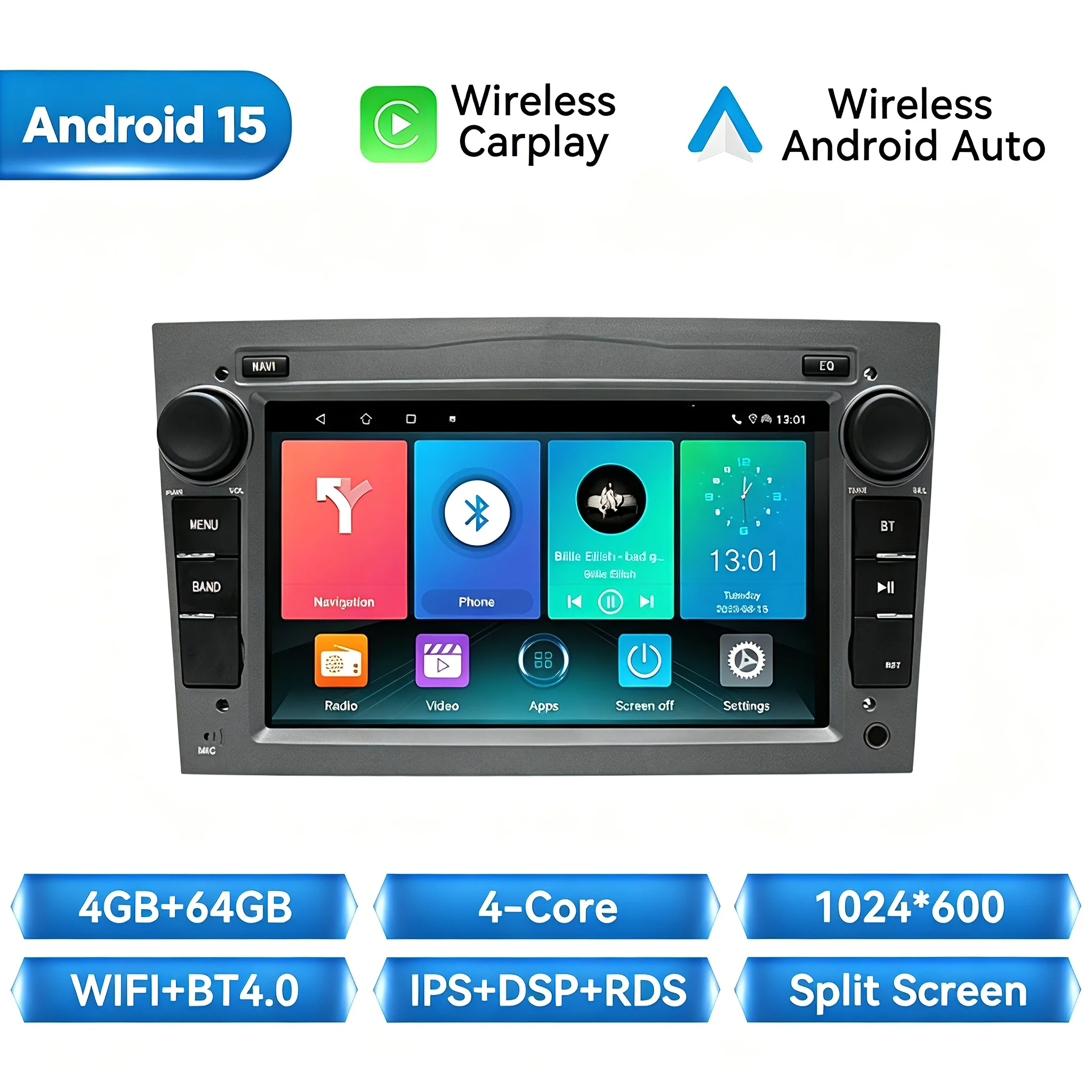 Draadloze Carplay Auto Android Auto Radio Voor Opel Astra H J 2004 Vectra Vauxhall Antara Zafira Corsa C D Vivaro Meriva Veda 128Gb