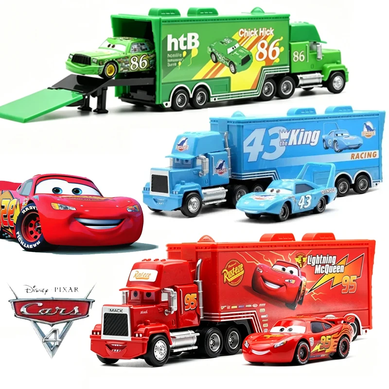 

Disney Pixar Cars And Truck Set | Lightning Mcqueen Uncle Mack Model Truck Racing Car Container can be opened Kids Birthday Gift