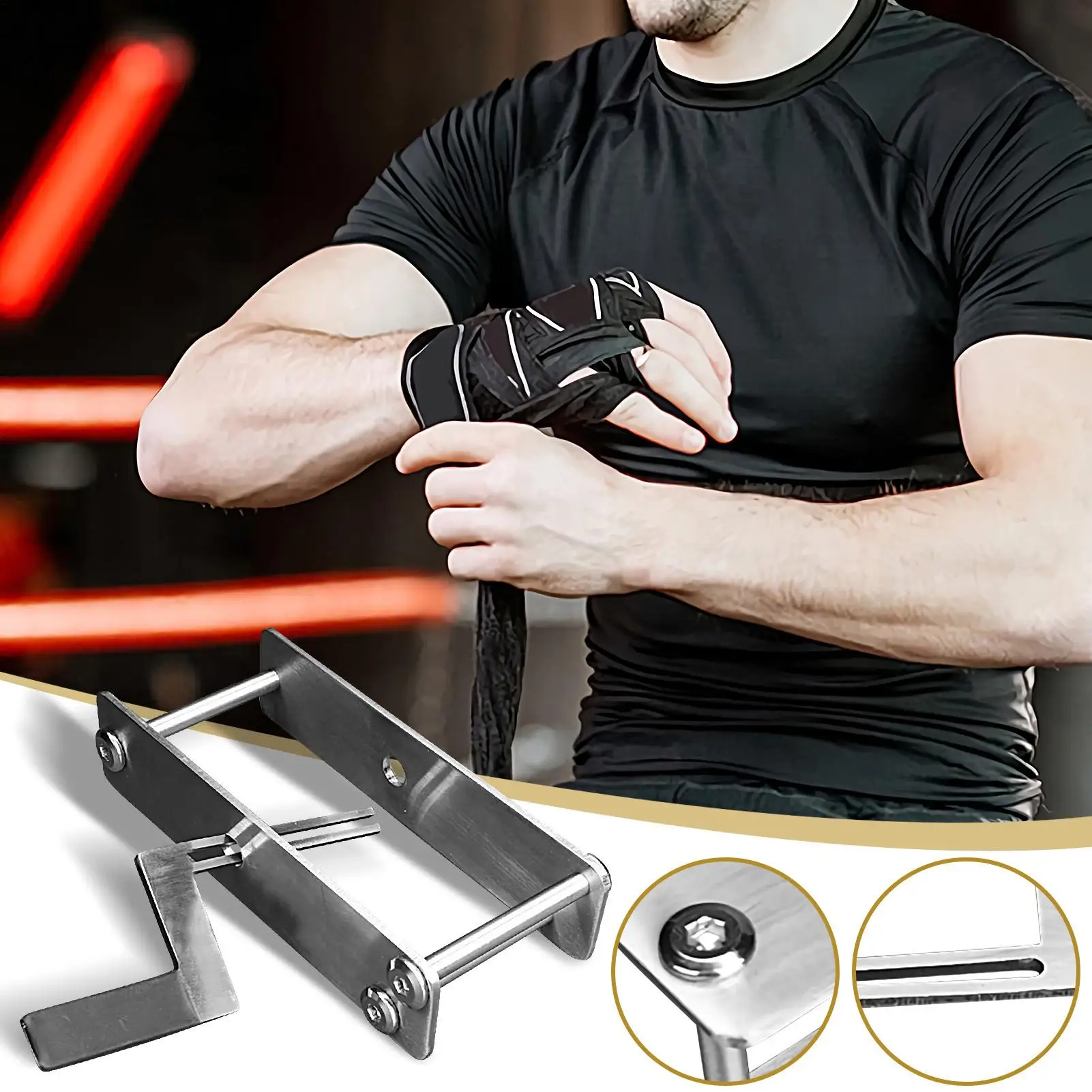 Stainless Steel Boxing Wrap Roller Wrist Bandage Storage Organizer Muay Thai Martial Arts Training Gym Coaches Fighters Supplies view 5