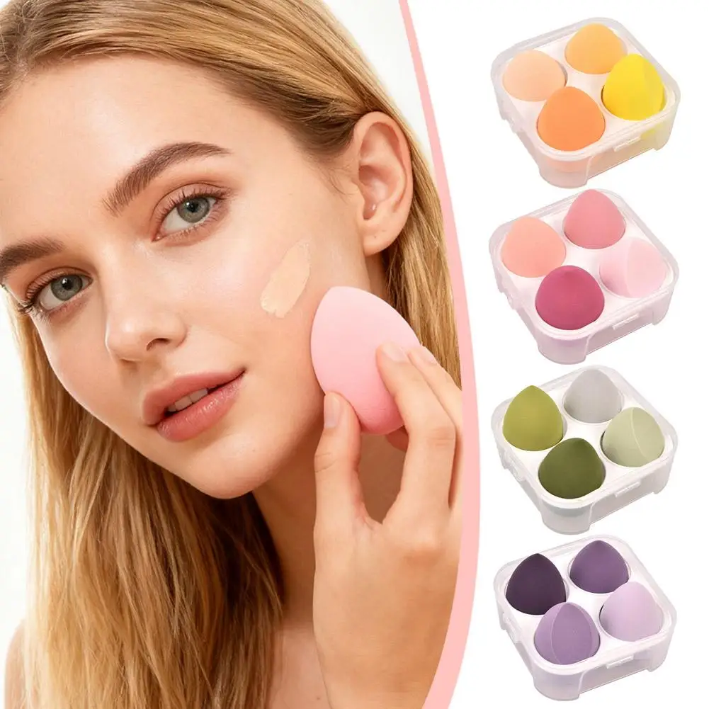 4 stks/set Kleur Mengen Schoonheid Ei Schoonheid Spons Make-up SpongeMakeup Tools Foundation Make-up Gezichtsmake-up Tools Make-up
