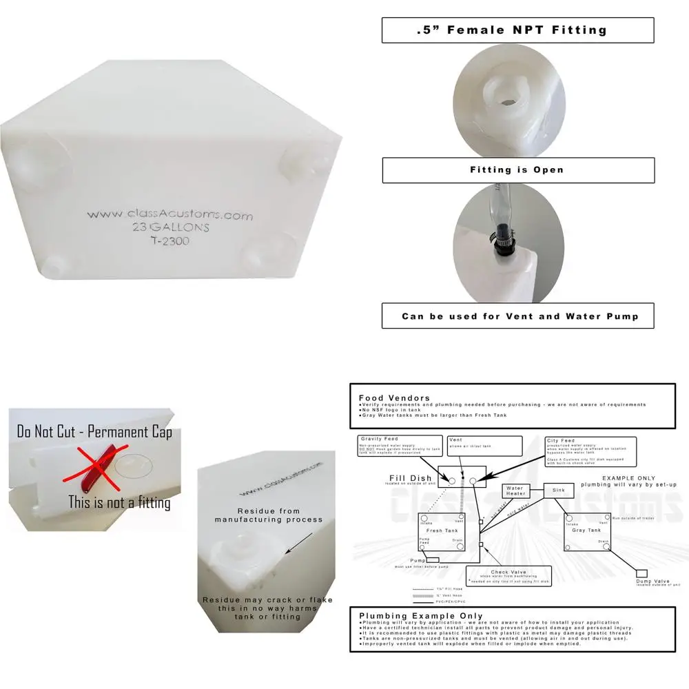 Fresh Water 23 Gallon RV Tank with Grey Water System